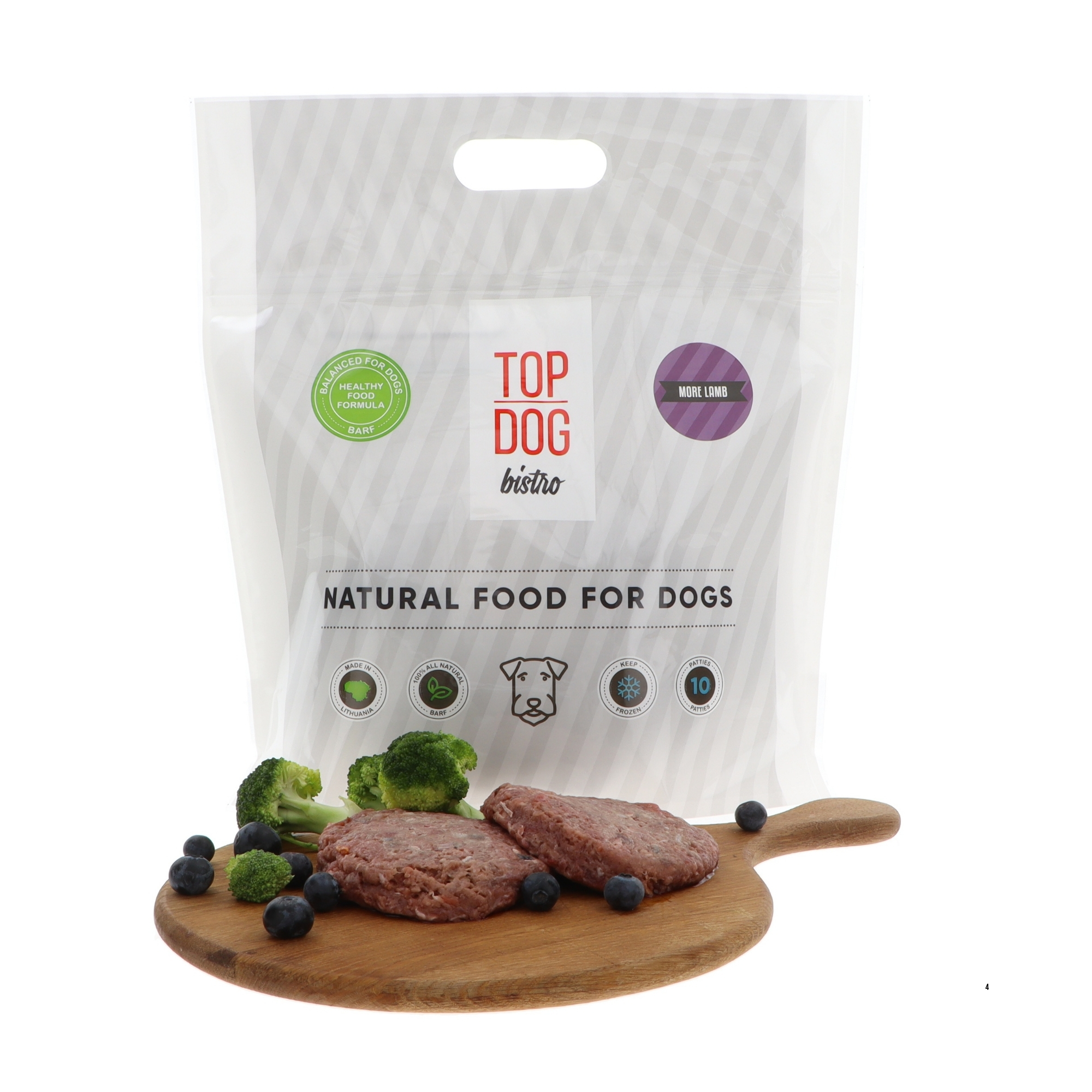 TOP DOG Bistro More LAMB žalias BARF pašaras šunims